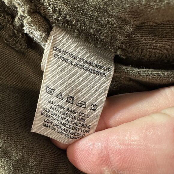 Free People Pants Womens 24 Green Cotton Button Fly Raw Hem Military Pockets - Picture 9 of 11